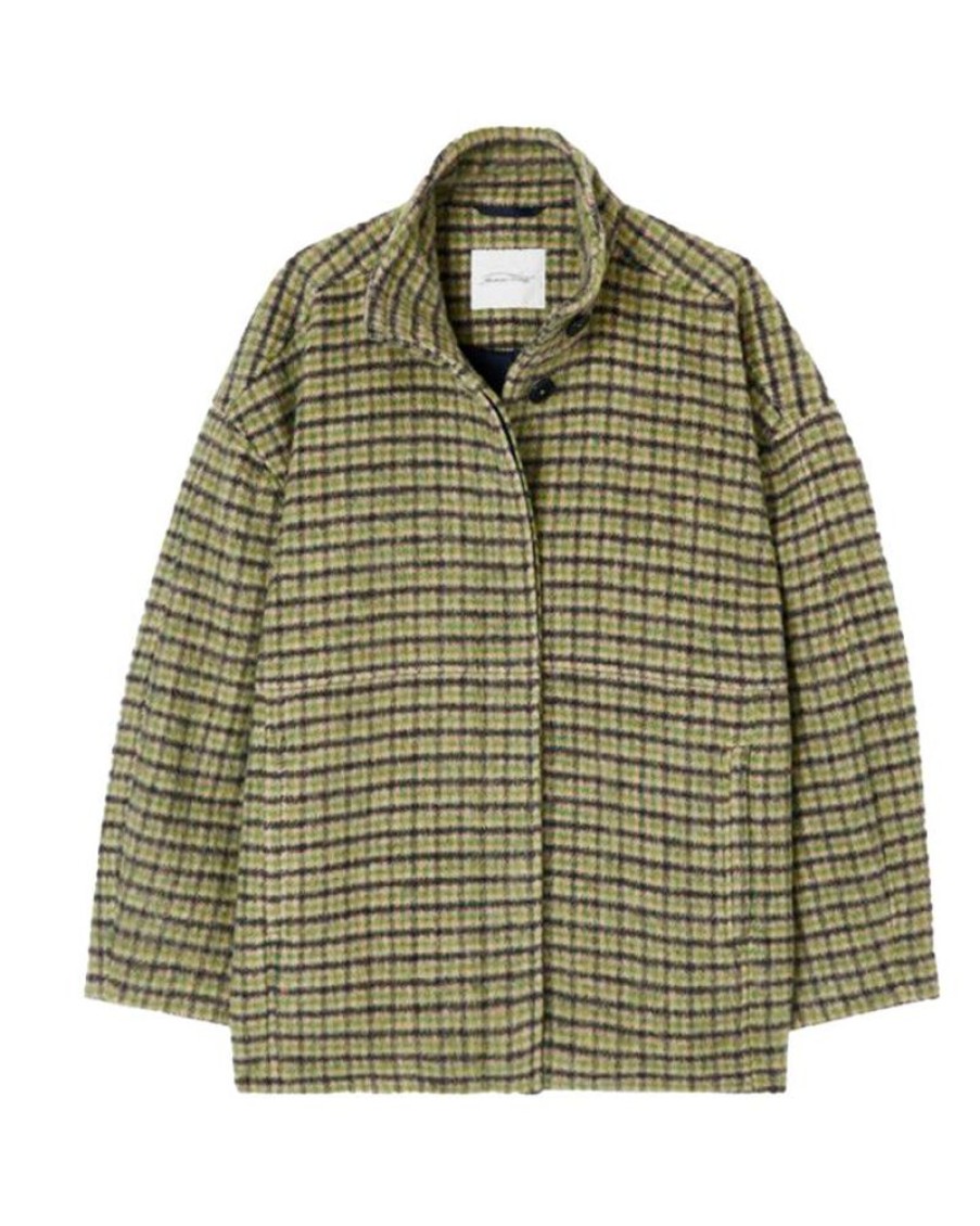 Women American Vintage Jackets | American Vintage Coat Wabistreet Conifer Checks