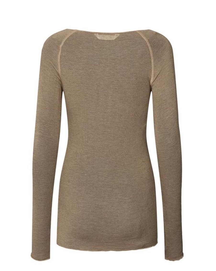 Women Gai + Lisva T-Shirts And Tops | Gai + Lisva Amalie L/S Wool Top Shitake