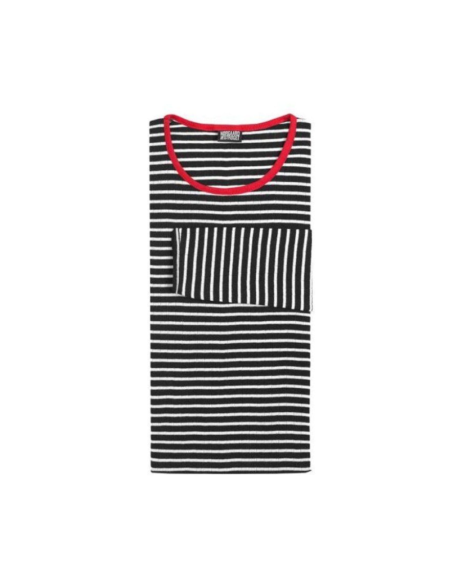 Women Nørgaard paa Strøget T-Shirts And Tops | Norgaard Paa Stroget 101 T-Shirt Kay Black/Ecru/Red