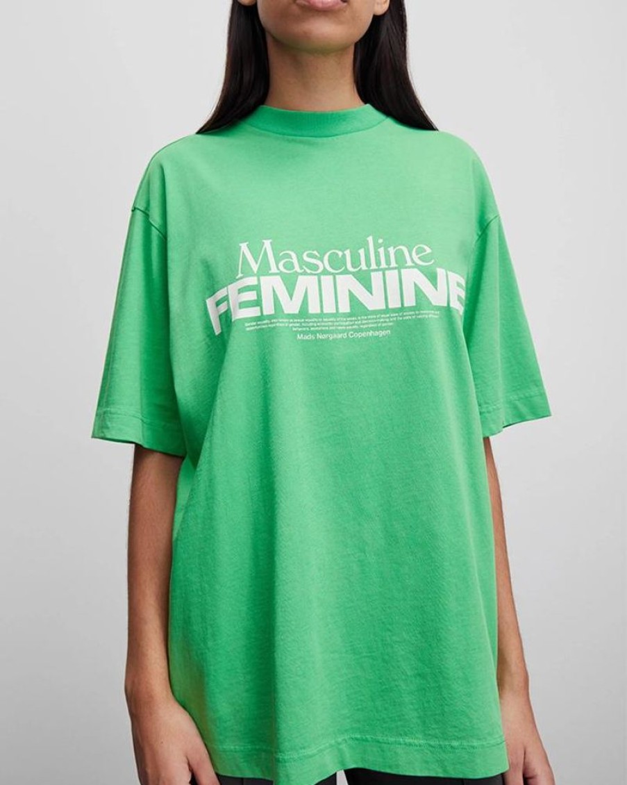 Women Mads Nørgaard Women T-Shirts And Tops | Mads Norgaard Heavy Dye Dassel Tee Poison Green