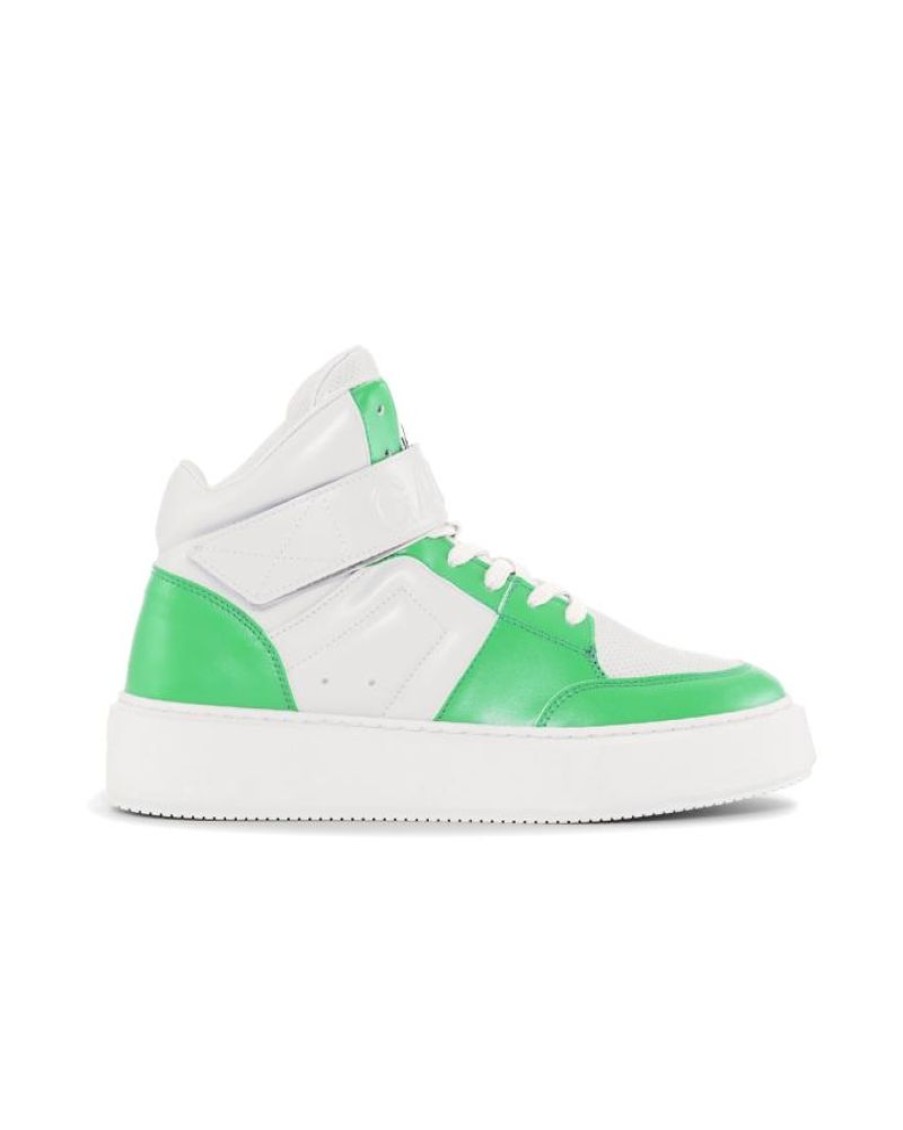 Women Ganni | Ganni S1966 Sporty Mix Cupsole High Sneaker Kelly Green