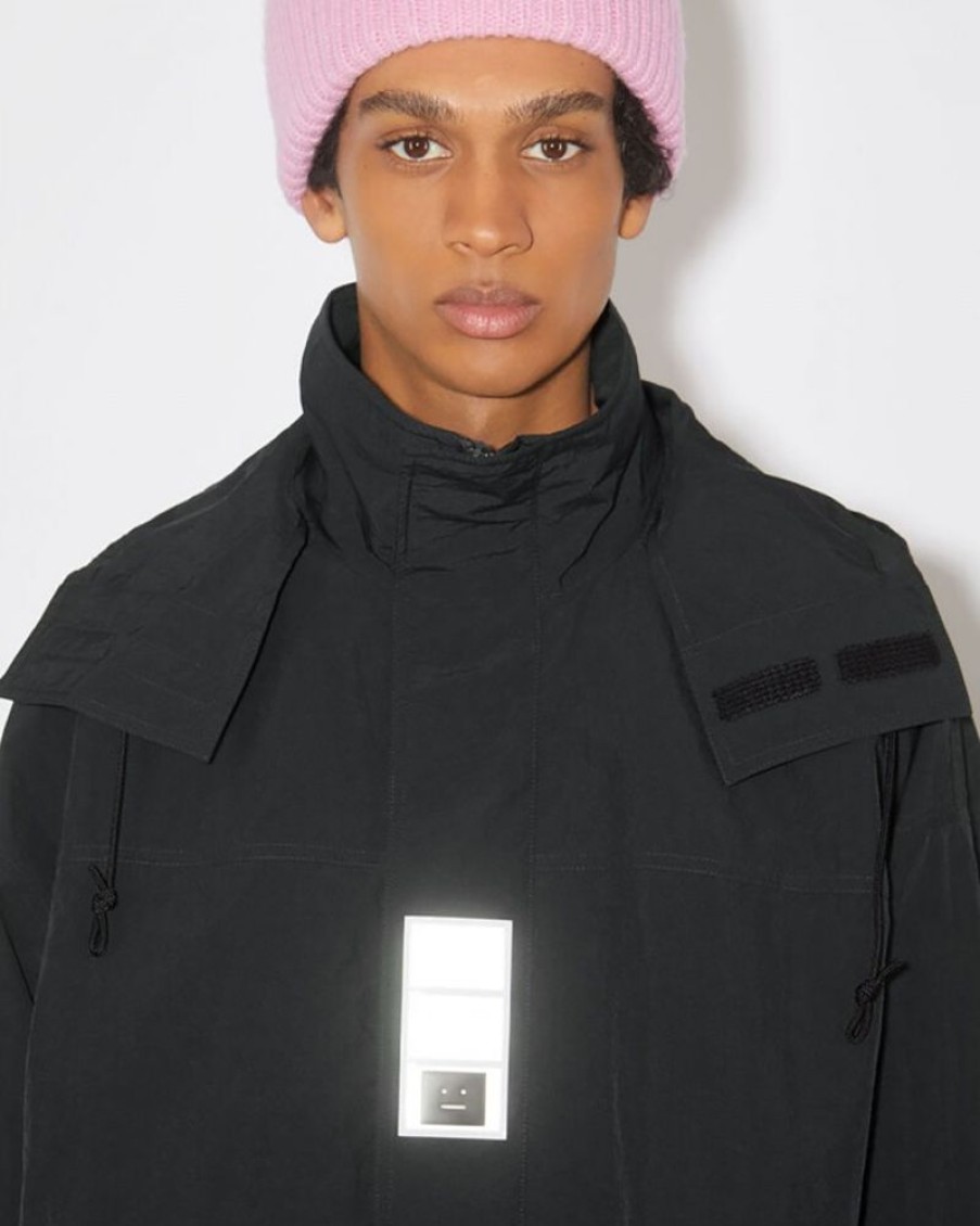 Women Acne Women Jackets | Acne Studios Nylon Hooded Jacket Black