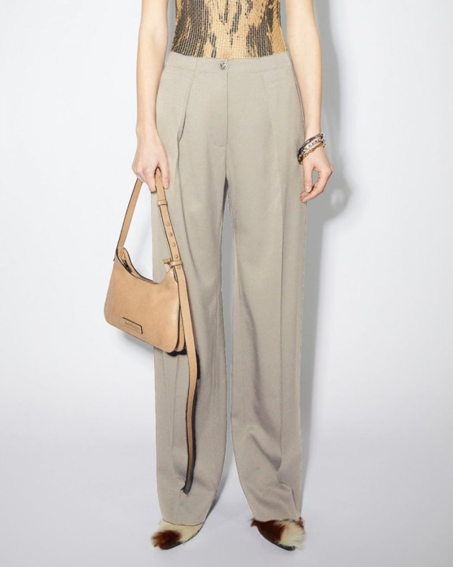 Women Acne Women Shorts Skirts Pants | Acne Studios Tailored Herringbone Trousers Dusty Grey