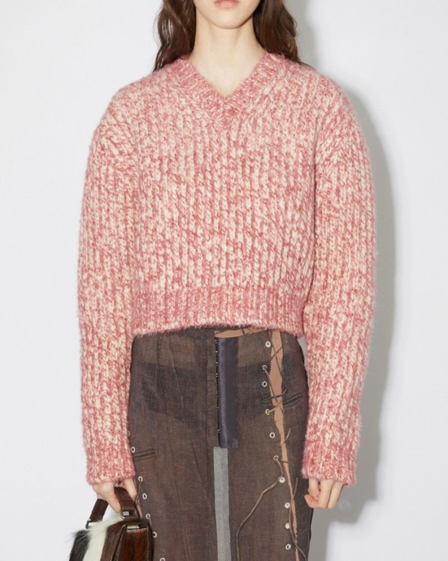 Women Acne Women Knitwear And Sweatshirts | Acne Studios Wool Blend Jumper Off White/Multi