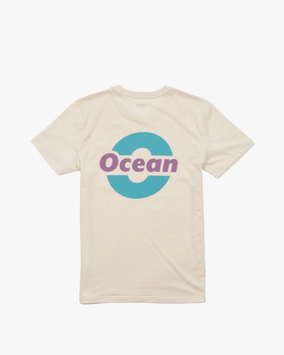 Men Ocean T-Shirt | Ocean Apparel Big O. Tee Vintage White