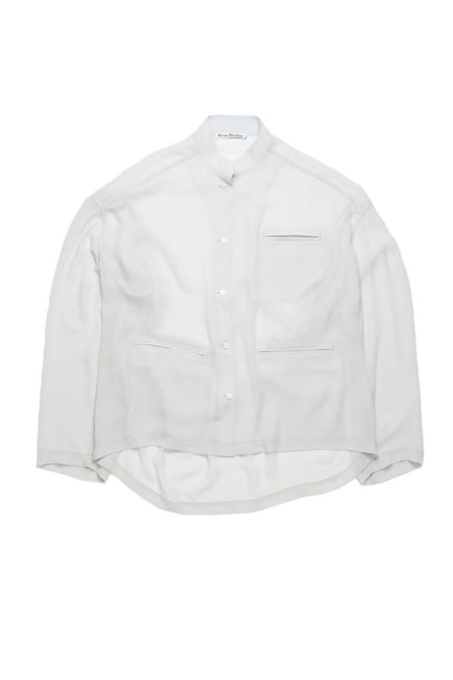 Women Acne Women Shirts | Acne Studios Shana Poly Georgette Ice Blue