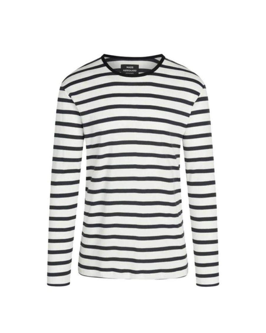 Men Mads Nørgaard Men Sweatshirts | Mads Norgaard Trio Rib Tobias Tee Ls Marshmellow/Unexplored