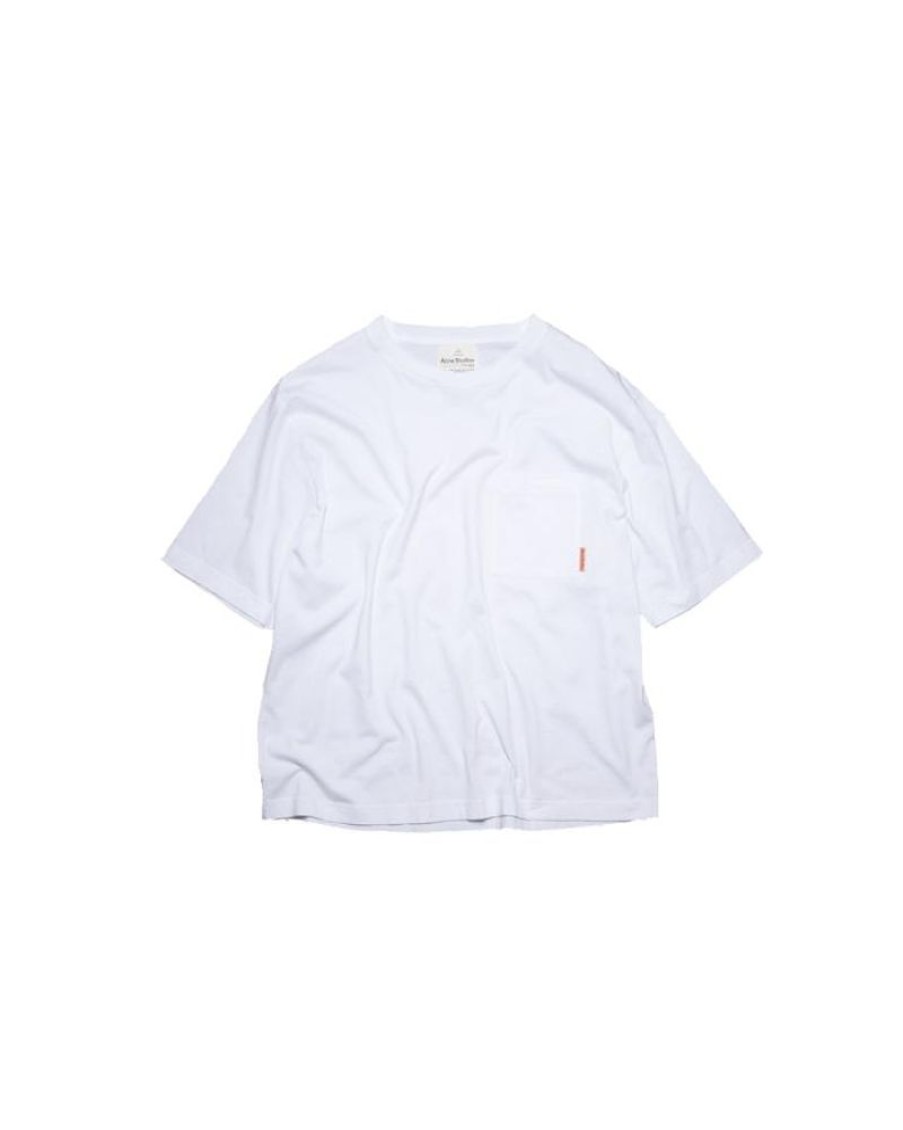 Men Acne Men T-Shirt | Acne Studios Crew Neck T-Shirt Optic White