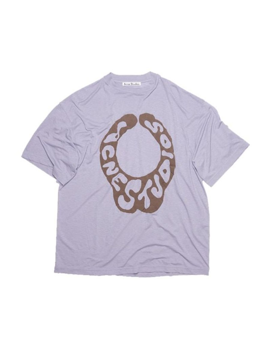 Men Acne Men T-Shirt | Acne Studios Crew Neck T-Shirt Lavender Purple