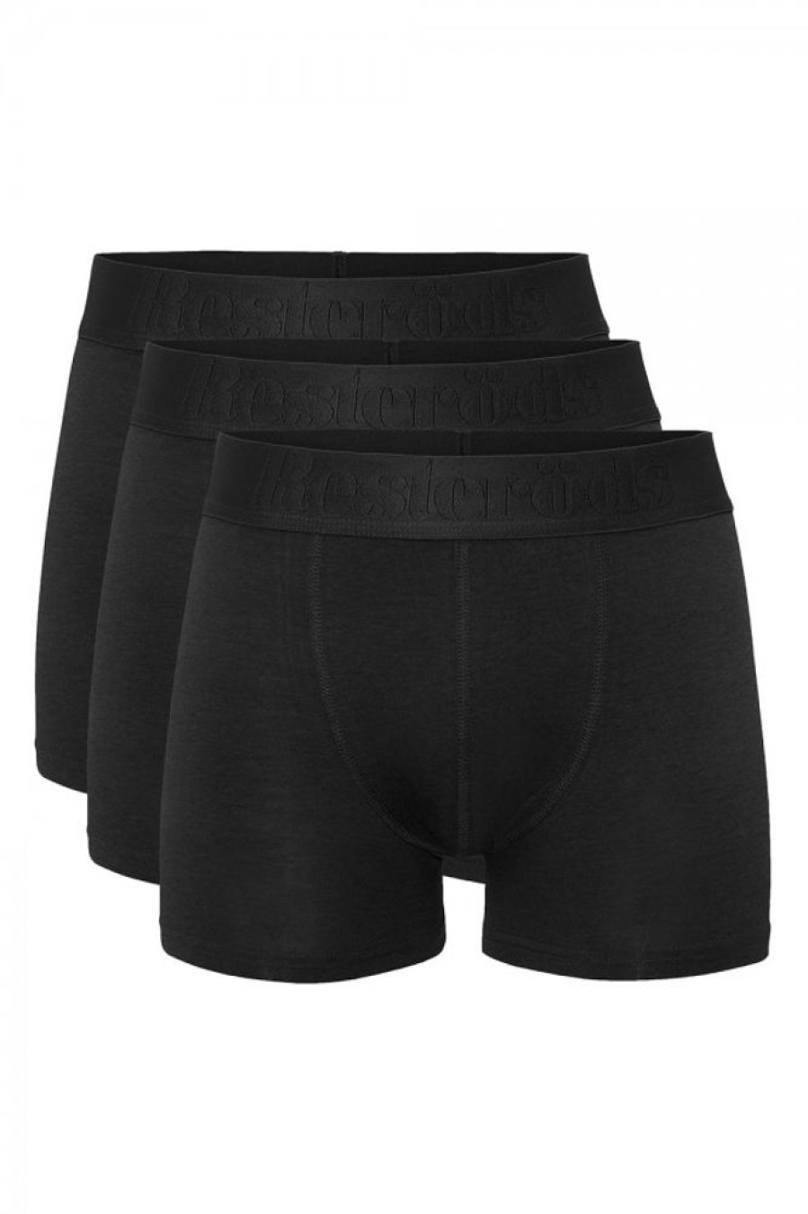 Men Resteröds Underwear | Resterods Boxer Bamboo 3-Pack Black