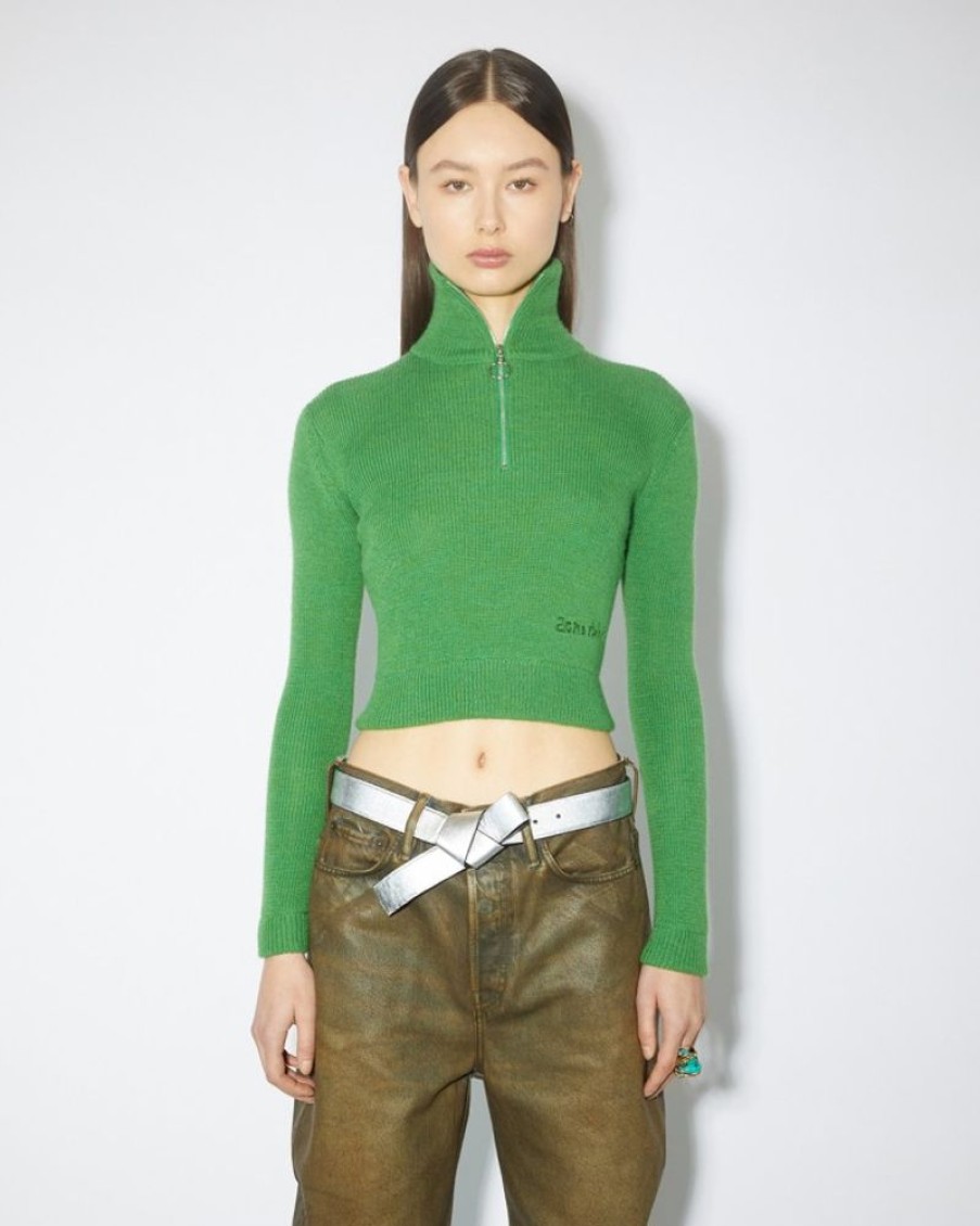 Women Acne Women Knitwear And Sweatshirts | Acne Studios Kroy Half Zip Knit Jumper