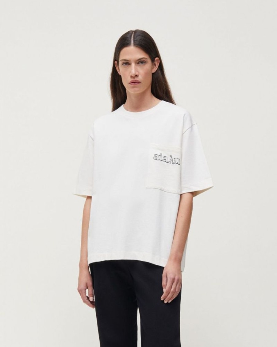 Women AIAYU T-Shirts And Tops | Aiayu Louisa Circular Tee Pure Ecru