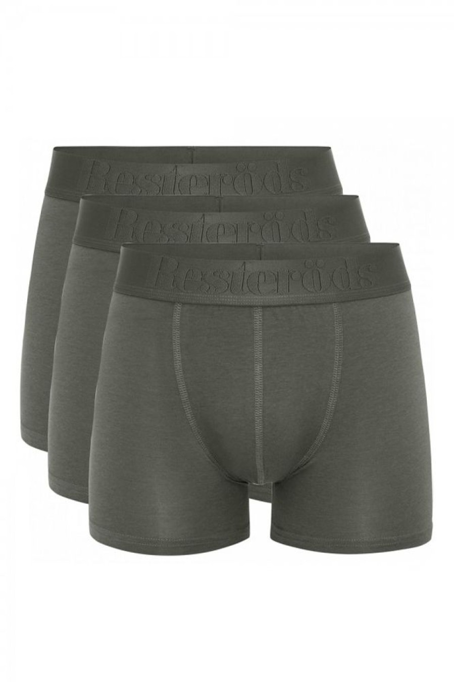 Men Resteröds Underwear | Resterods Boxer Bamboo 3-Pack Army Green