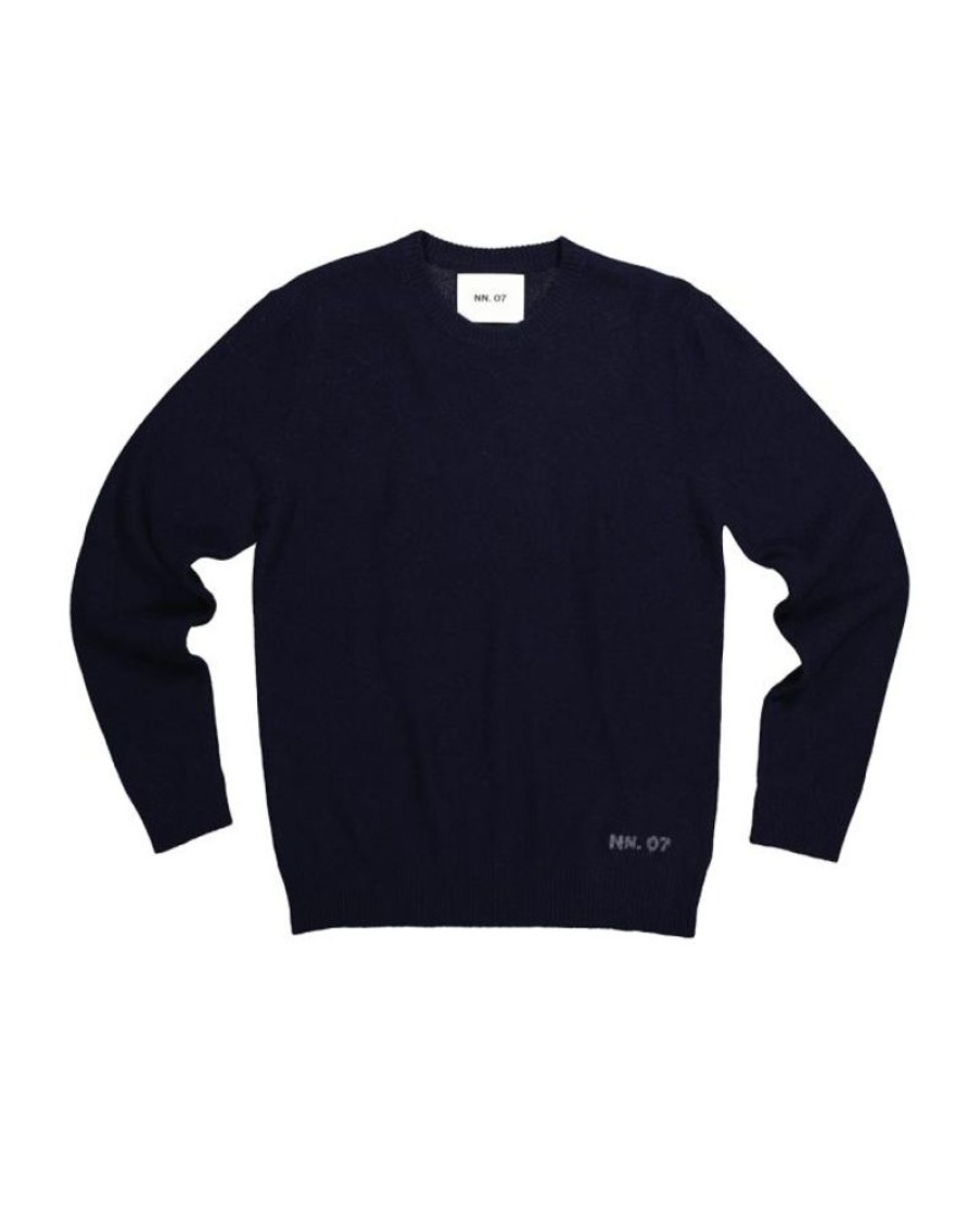 Men NN07 Knitwear | Nn07 Nigel 6585 Sweater Navy Blue