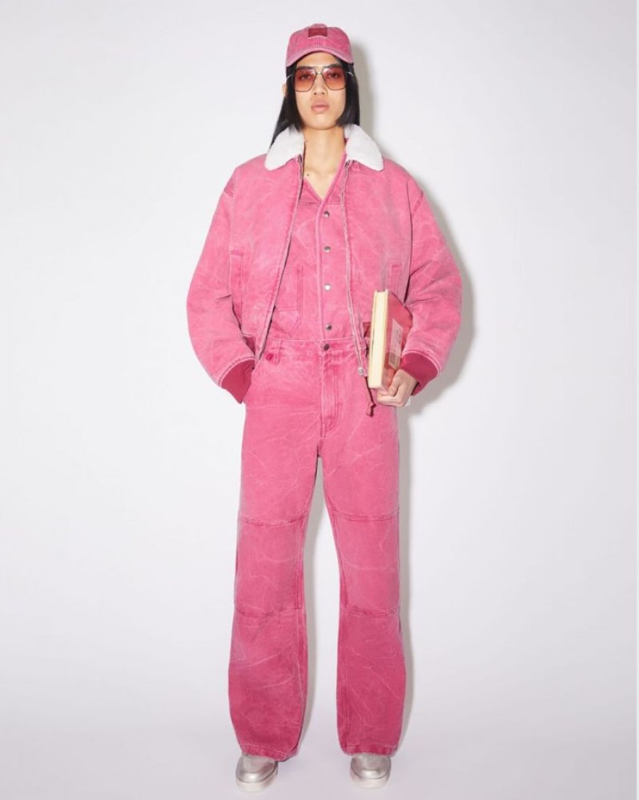 Women Acne Women Jeans | Acne Studios Cotton Canvas Trousers Pink