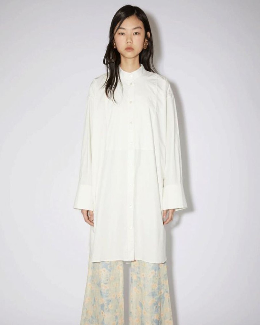 Women Acne Women Shirts | Acne Studios Shirt Dress White