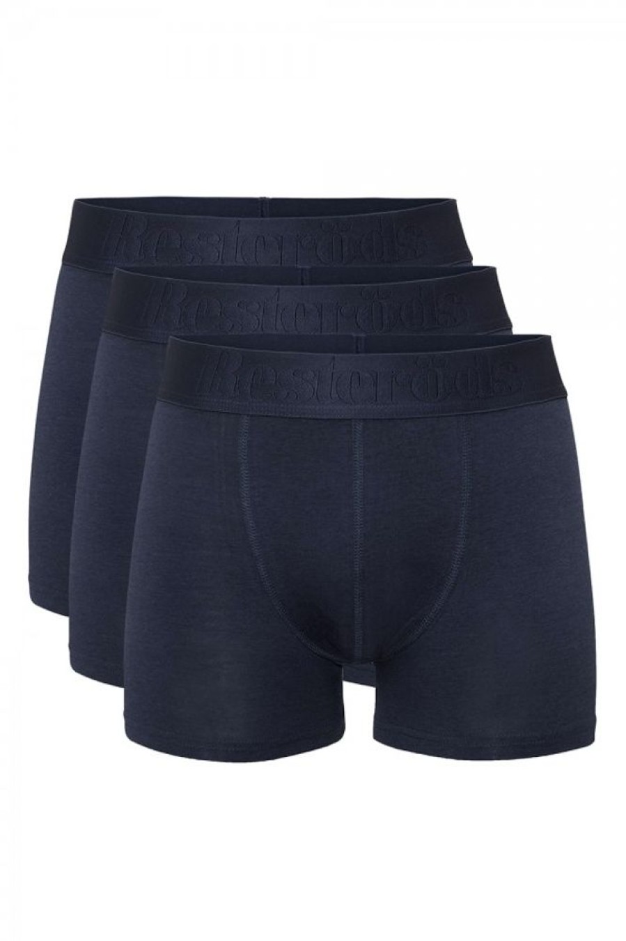 Men Resteröds Underwear | Resterods Boxer Bamboo 3-Pack Navy Blue