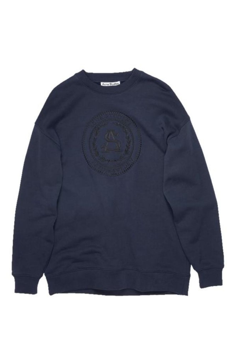 Men Acne Men Sweatshirts | Acne Studios Forban Embroidered Navy