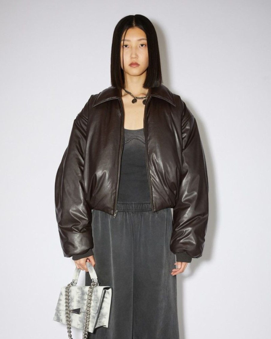 Women Acne Women Jackets | Acne Studios Onnea Coated Bomber Jacket