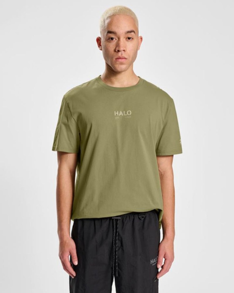 Men HALO T-Shirt | Halo Cotton T-Shirt Gray Green