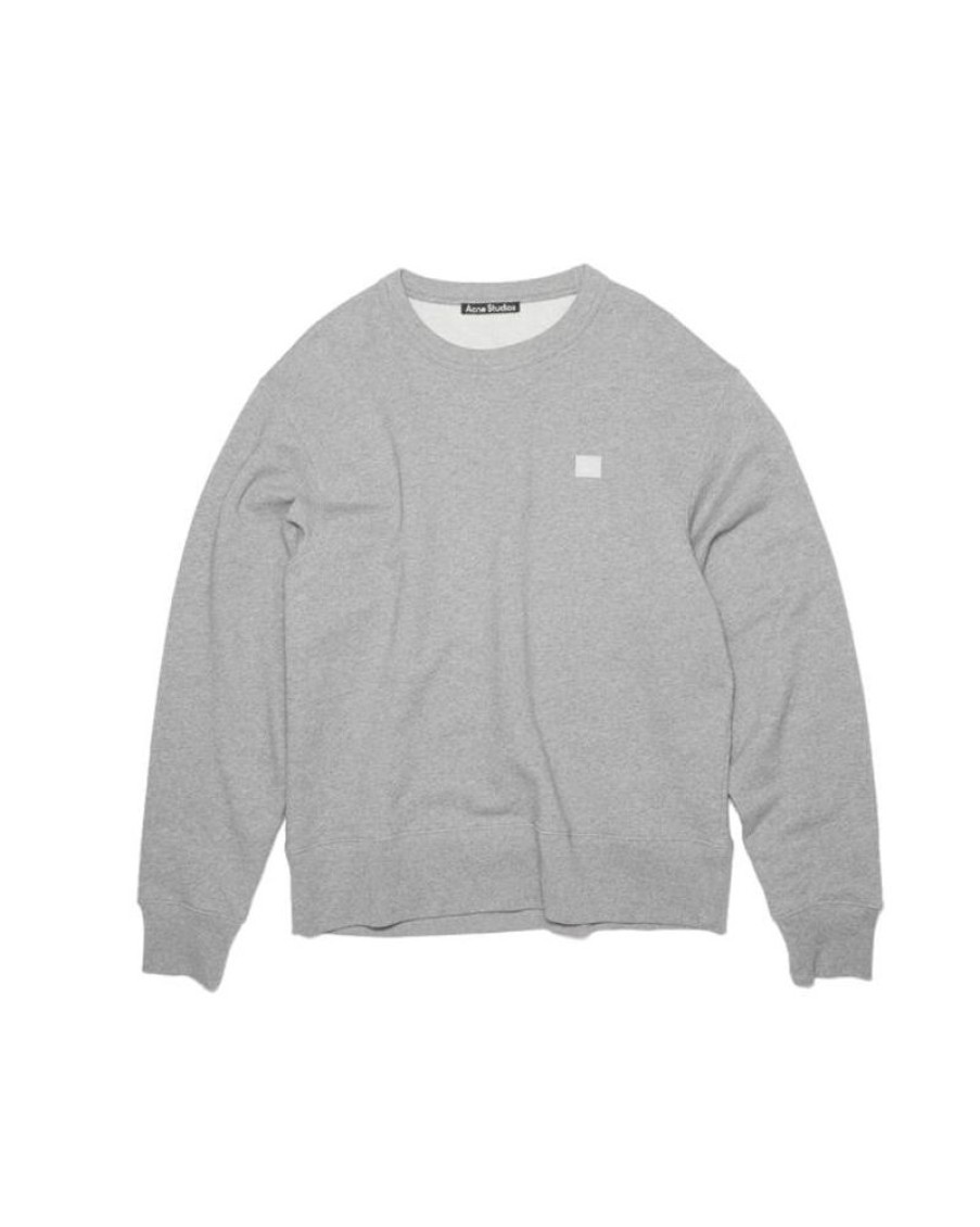 Men Acne Men Sweatshirts | Acne Studios Fairah X Face Crewneck Sweatshirt Light Grey Mel