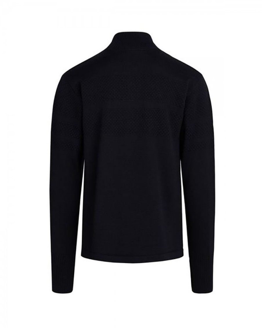 Men Mads Nørgaard Men Knitwear | Mads Norgaard Wool Klemens Half Zip Knit Sky Captain