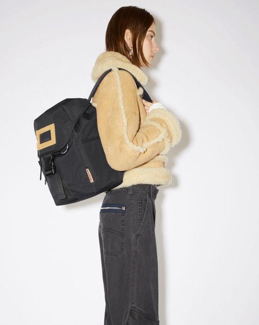 Men Acne Women Bags | Acne Studios Ripstop Nylon Backpack Black