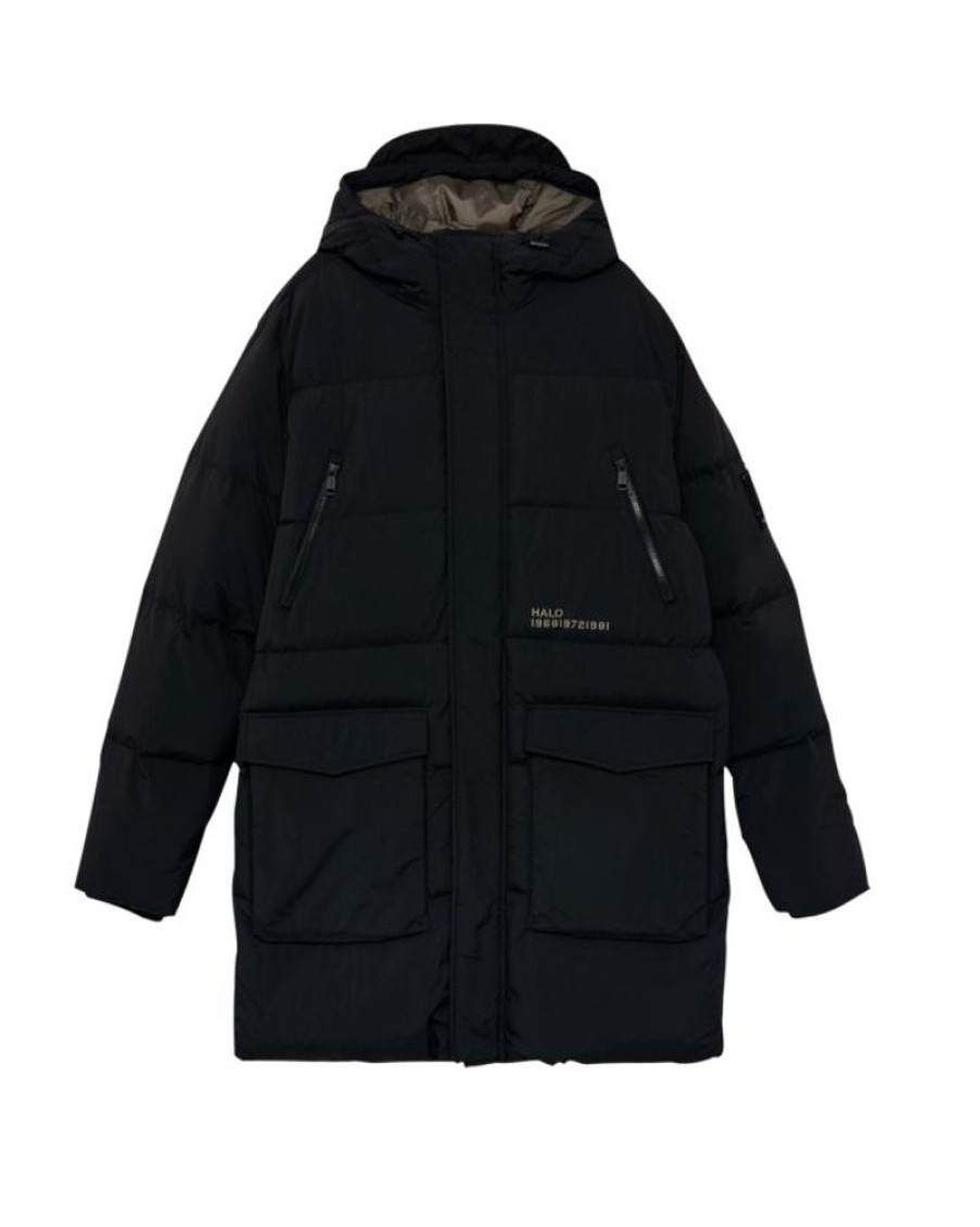 Men HALO Jackets | Halo Thermolite Long Puffer Black