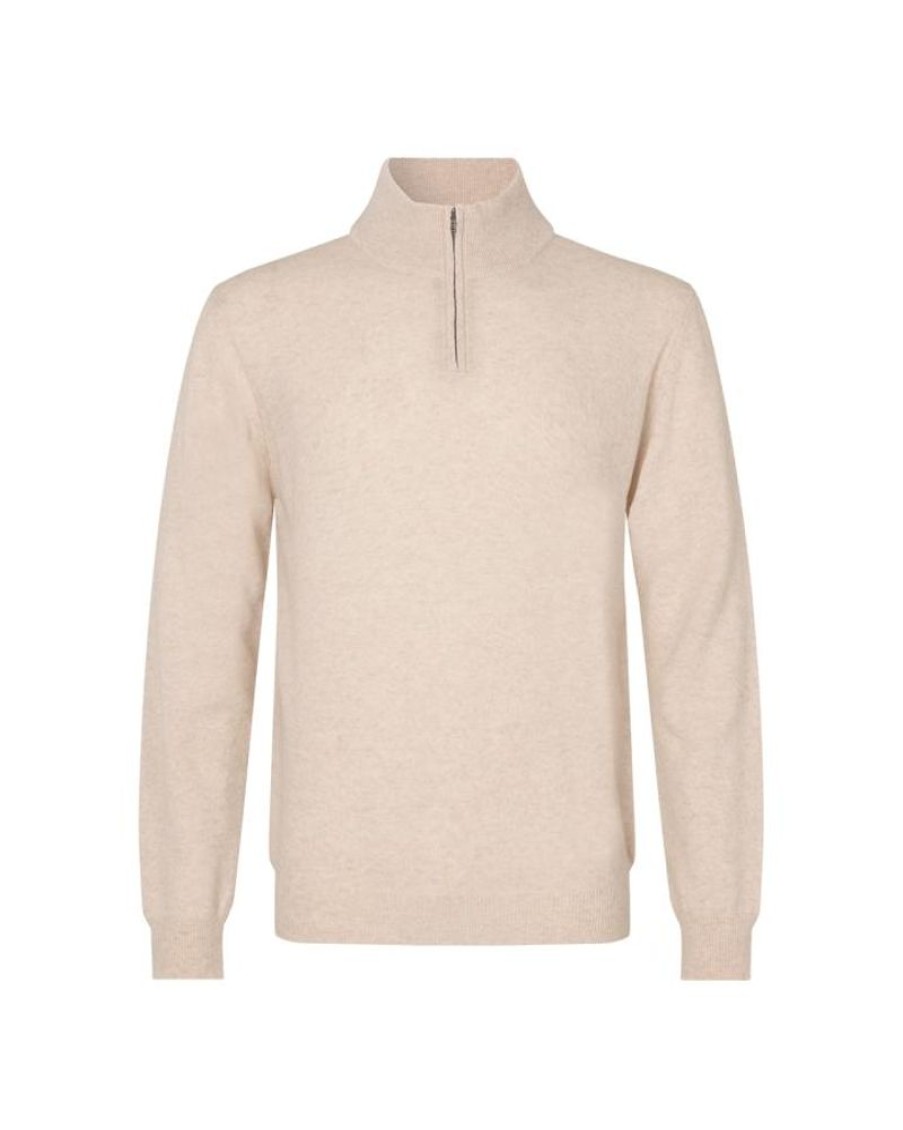 Men Mads Nørgaard Men Knitwear | Mads Norgaard Eco Wool Halfdan Knit Almond Milk