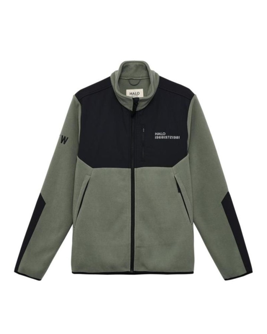 Men HALO Jackets | Halo Blocked Zip Fleece Agave Green